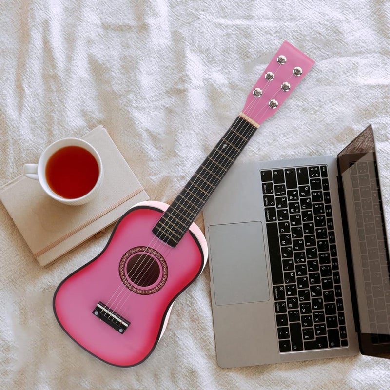 Toddmomy 23 Inch Kids Guitar 6 String Toddler Beginner Acoustic for Children Music Instrument Pink - Image 1